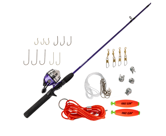 Zebco 202 Zeebee Spincast Combo with Eagle Claw Tackle